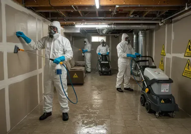 Basement Moisture Removal and Structural Drying process in Danville, PA